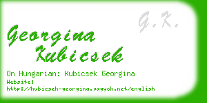 georgina kubicsek business card